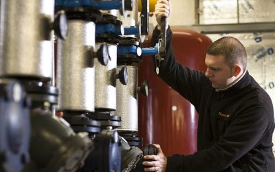 Thermodial engineer performs HVAC maintenance